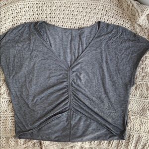 Lululemon grey crop workout shirt